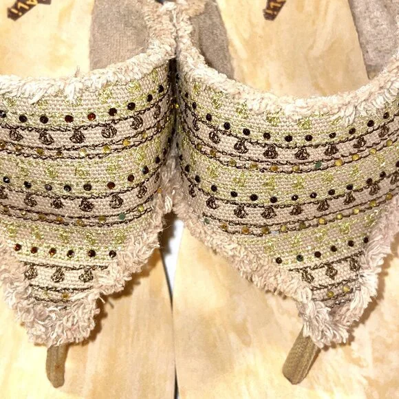 VTG Y2K Skechers CALI Size 8.5 Slip On Cut Out Block Heel Metallic Detail - Picture 7 of 9